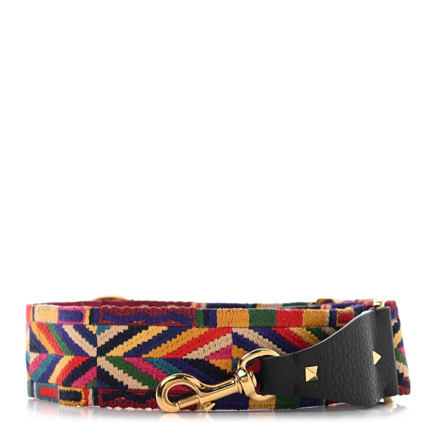 Valentino Garavani Canvas Native Couture 1975 Embroidered Rockstud Guitar Strap Multicolor 1 of 8