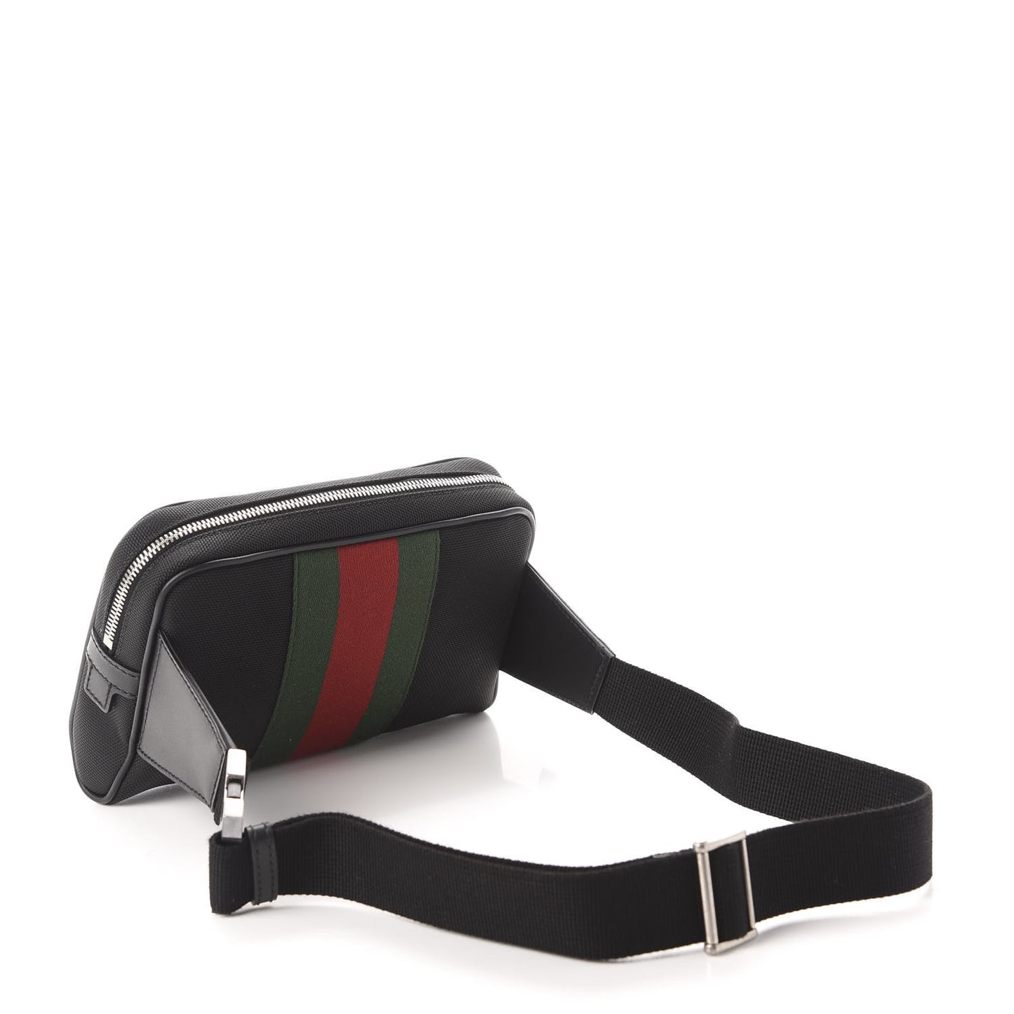 Canvas Web Slim Belt Bag Black