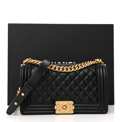 Chanel Caviar Quilted Medium Boy Flap Black 11 of 11