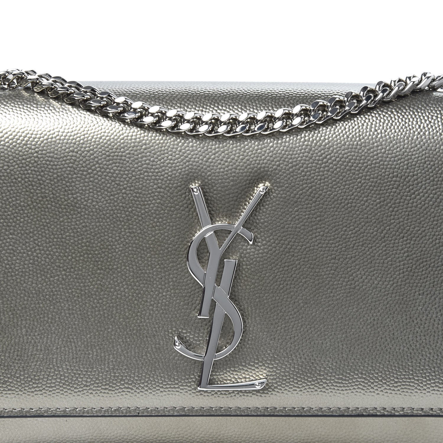 Saint Laurent Grain De Poudre Small Monogram Kate Satchel Gold 15 of 16