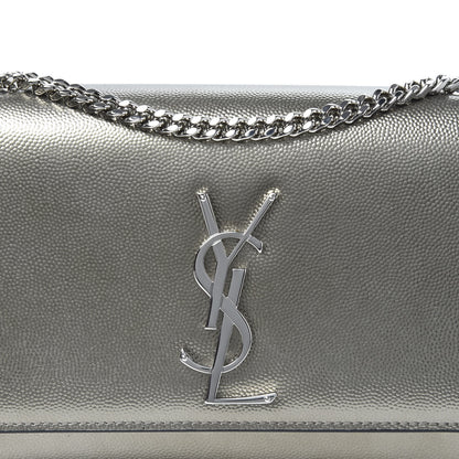 Saint Laurent Grain De Poudre Small Monogram Kate Satchel Gold 15 of 16