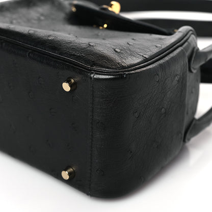 Hermes Ostrich Mini Lindy 20 Black 9 of 9