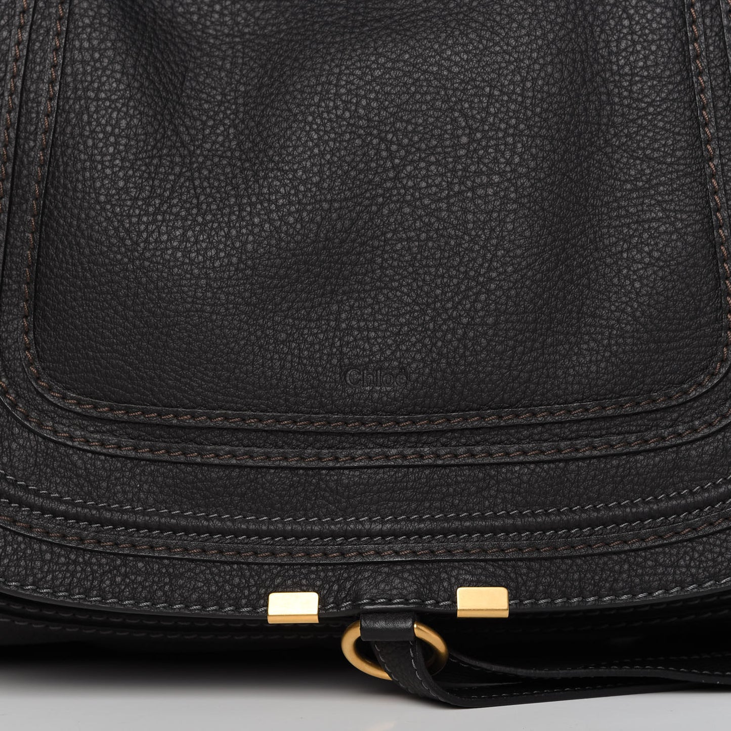 Calfskin Large Marcie Satchel Black