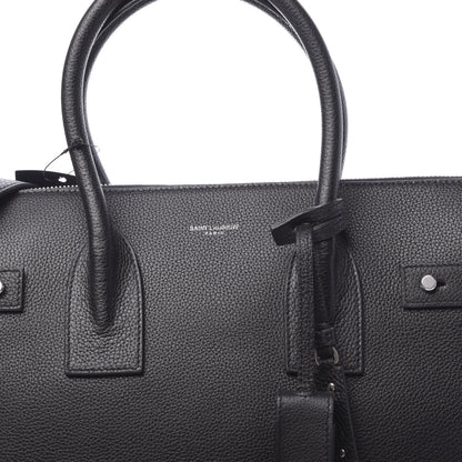 Saint Laurent Grained Calfskin Small Supple Sac De Jour Duffle Black 7 of 9