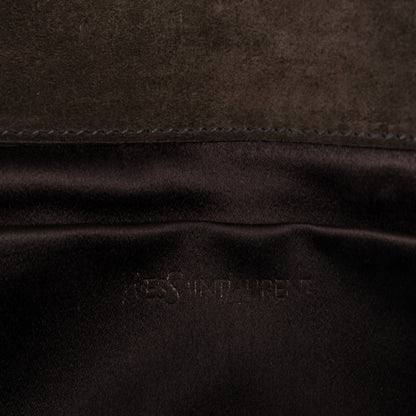 Saint Laurent Metallic Textured Large Belle De Jour Clutch Dark Silver 6 of 8