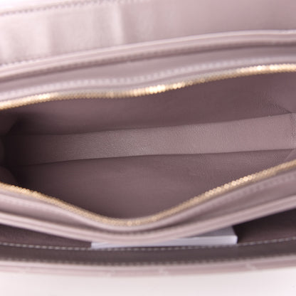 Chanel Lambskin Chevron Stitched Medium Envelope Flap Light Grey 6 of 13