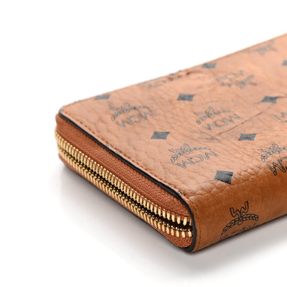 MCM Visetos Large Zip Around Wallet Cognac 10 of 12