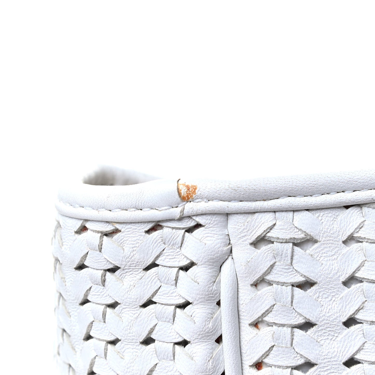 Lambskin Woven Dior Soft Shopping Tote White