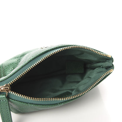 Chanel Metallic Caviar Quilted Small Cosmetic Case Green 5 of 7