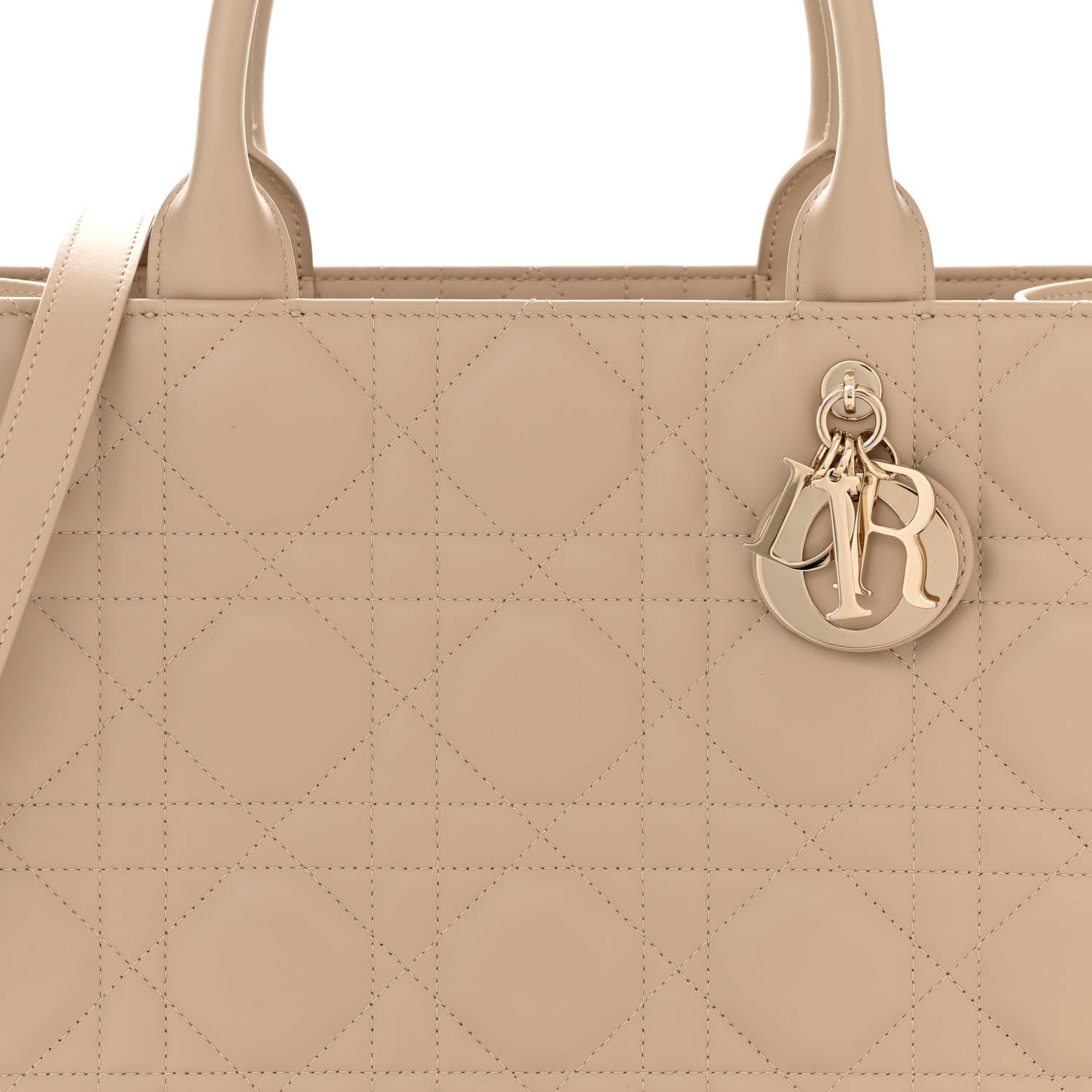 Christian Dior Calfskin Macro Cannage Medium Book Tote Taupe 8 of 10