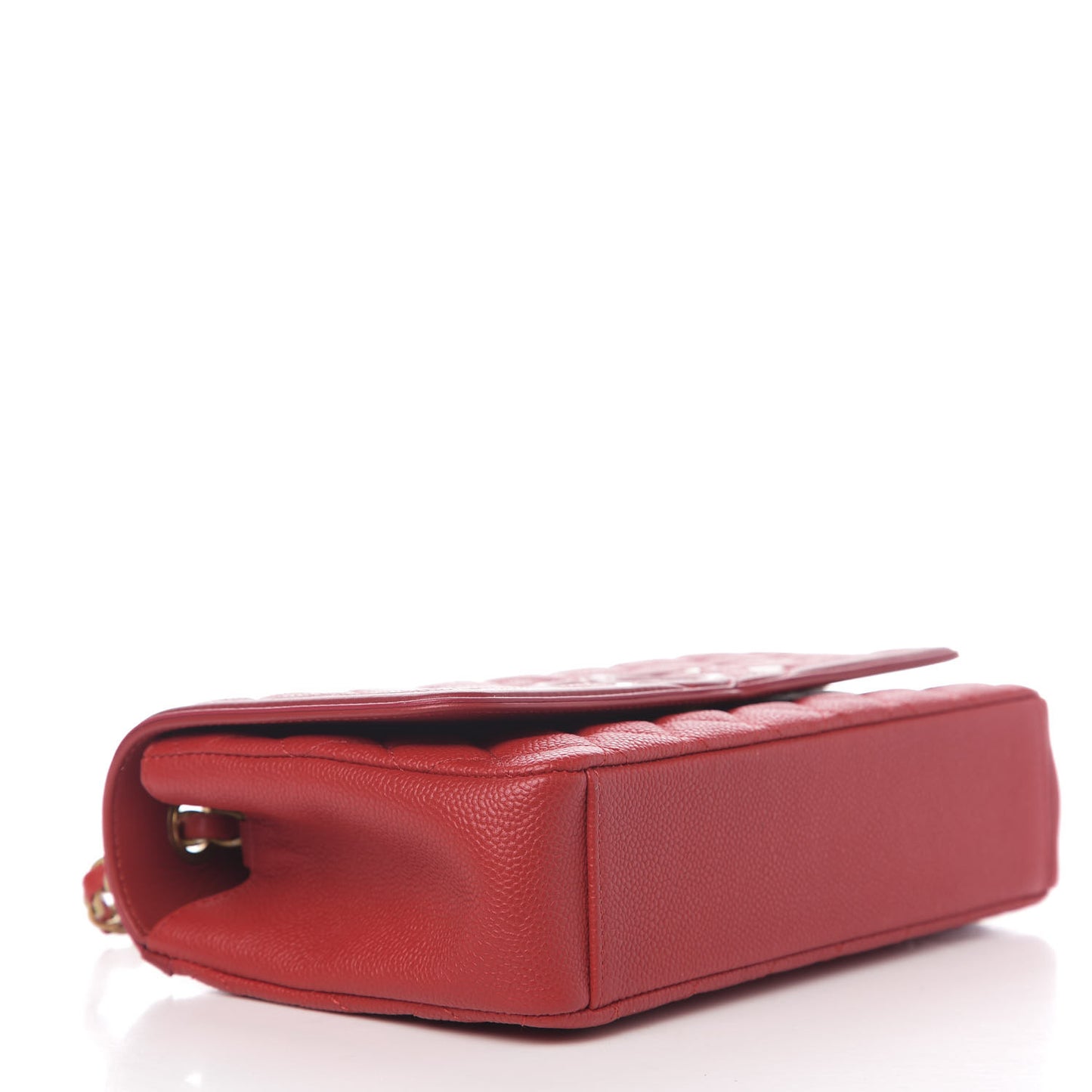 Caviar Quilted Medium CC Filigree Flap Red