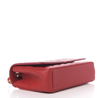 Chanel Caviar Quilted Medium CC Filigree Flap Red 3 of 9