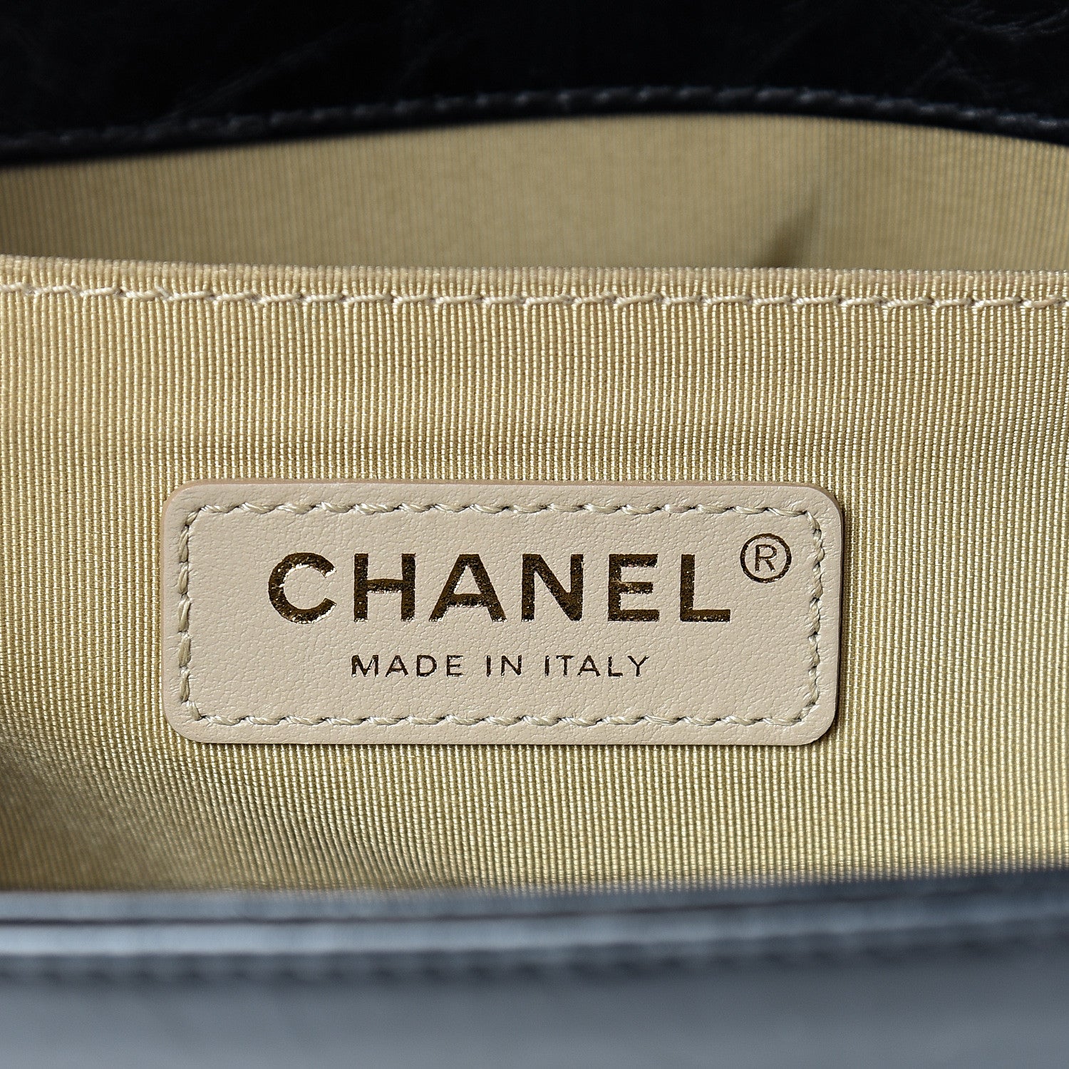 Chanel Crumpled Calfskin Chevron Chain Medium Boy Flap Black 5 of 11