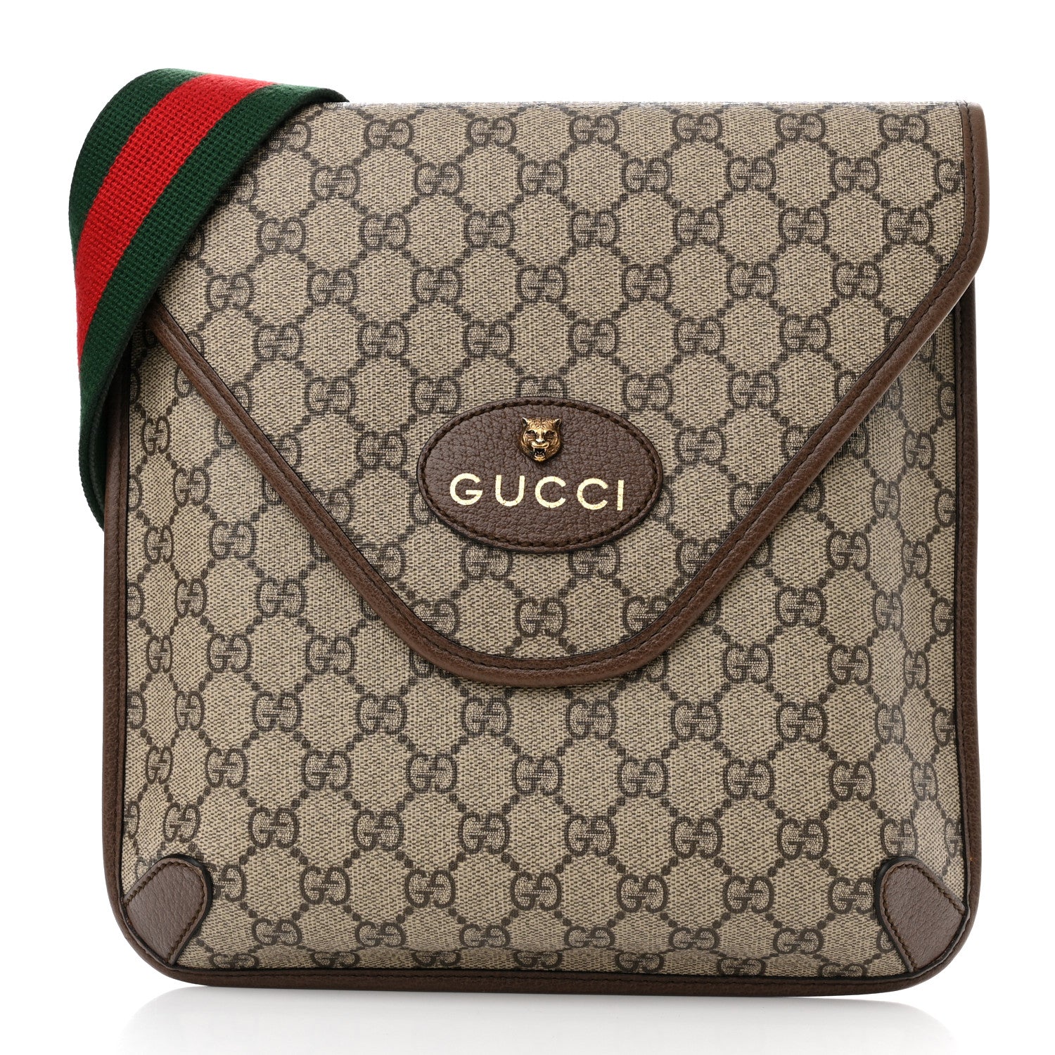 Gucci GG Supreme Monogram Web Medium Neo Vintage Flap Messenger Bag Beige New Acero 1 of 11