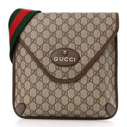 Gucci GG Supreme Monogram Web Medium Neo Vintage Flap Messenger Bag Beige New Acero 1 of 11