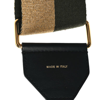 Fendi Ribbon Lurex Vitello Century Bi-Color Lines Adjustable Strap You Equatore Gold Lurex Equatore Gold Lurex Black 4 of 6