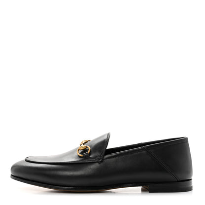 Gucci Lambskin Womens Brixton Horsebit Loafers 38 Black 1 of 9