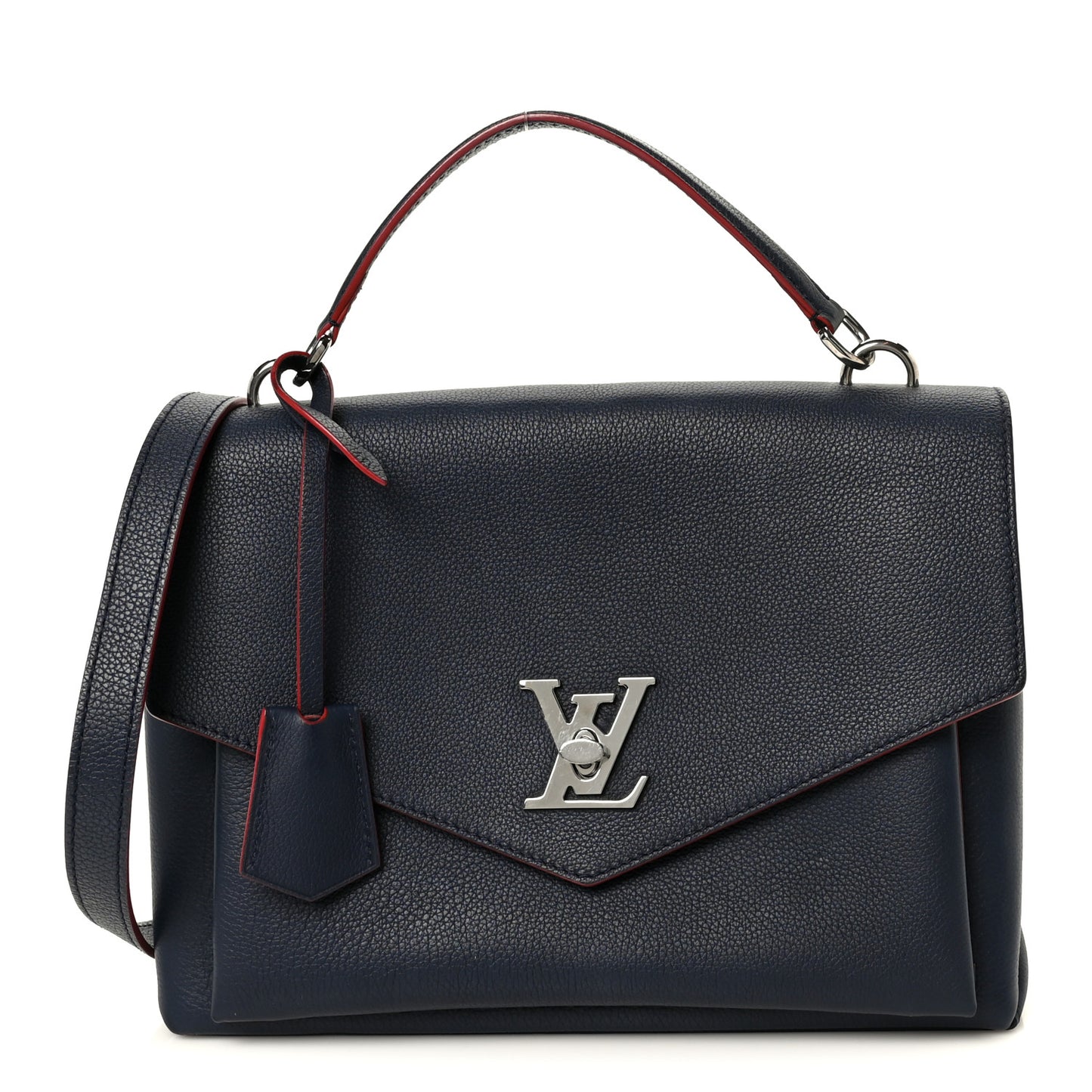 Soft Calfskin My Lockme Top Handle Marine Rouge