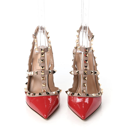 Valentino Garavani Patent Rockstud Ankle Strap 100mm Pumps 37 Rock Pink Poudre 2 of 11