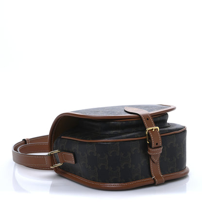 Celine Triomphe Canvas Medium Folco Bag Tan 4 of 9