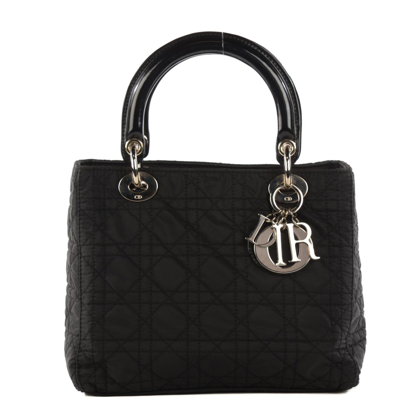 Nylon Cannage Medium Lady Dior Black