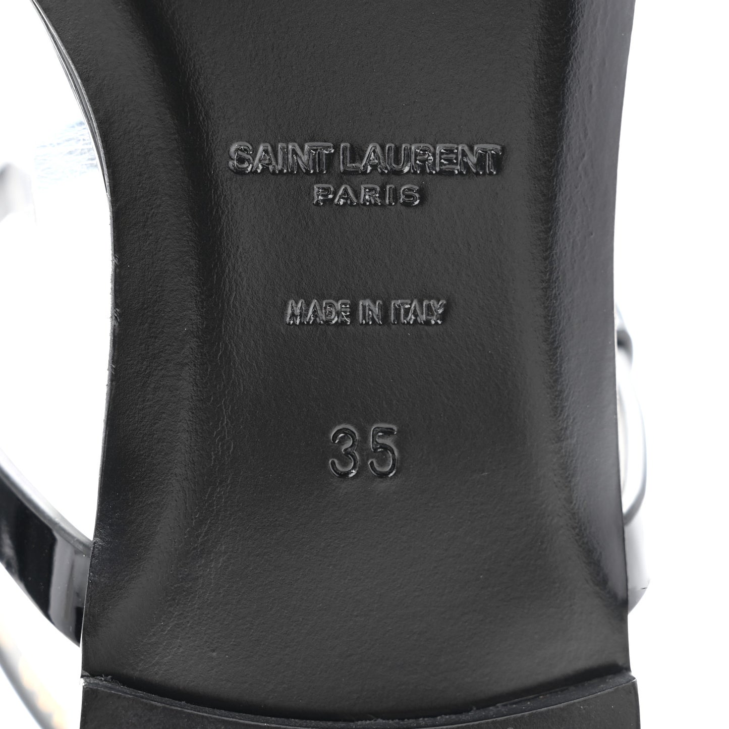 Patent Calfskin Cassandra Monogram Sandals 35 Black