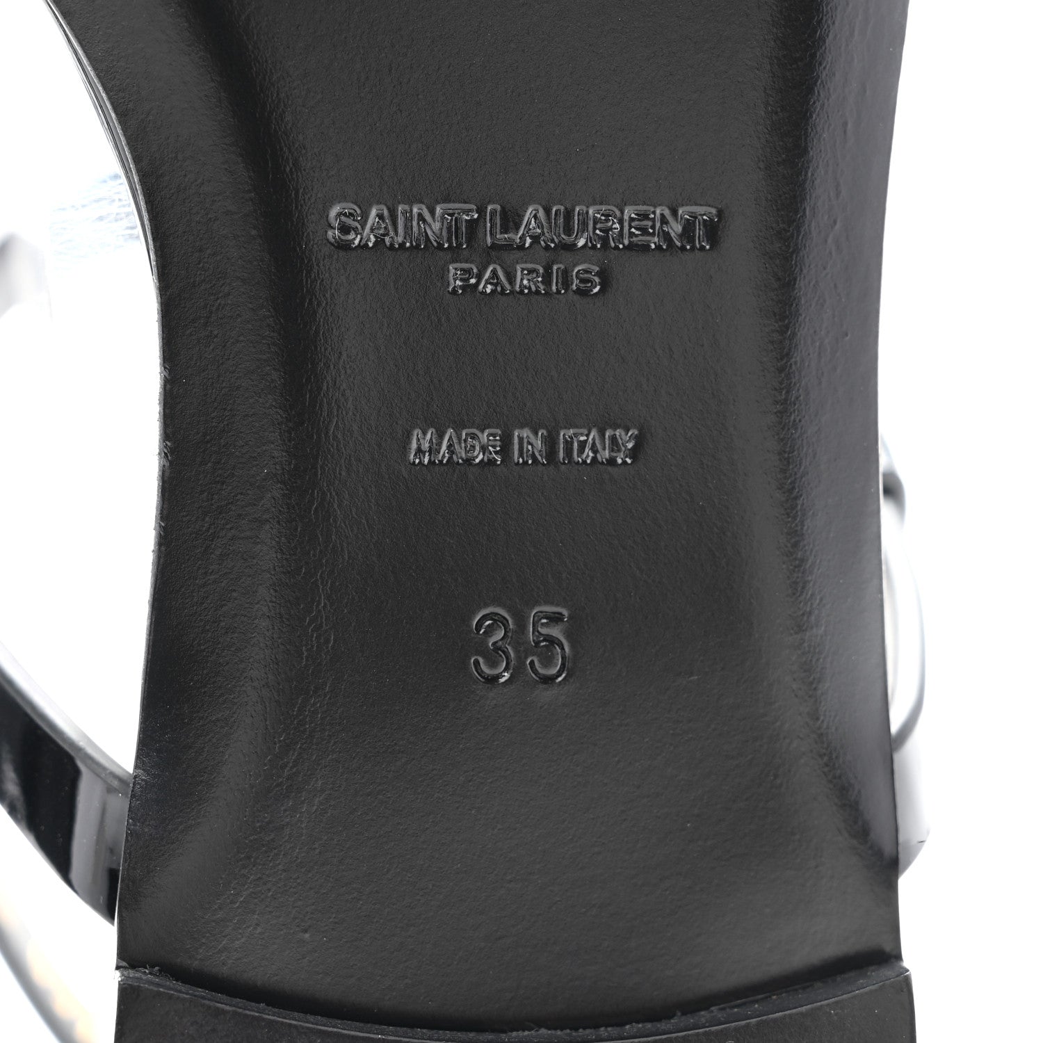 Saint Laurent Patent Calfskin Cassandra Monogram Sandals 35 Black 7 of 9