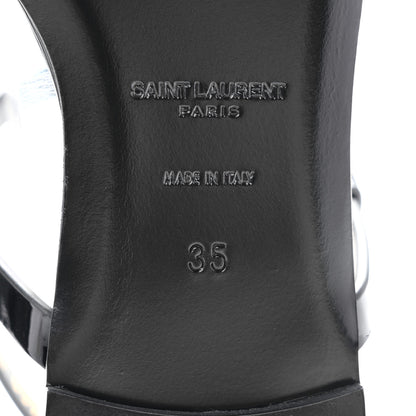 Saint Laurent Patent Calfskin Cassandra Monogram Sandals 35 Black 7 of 9