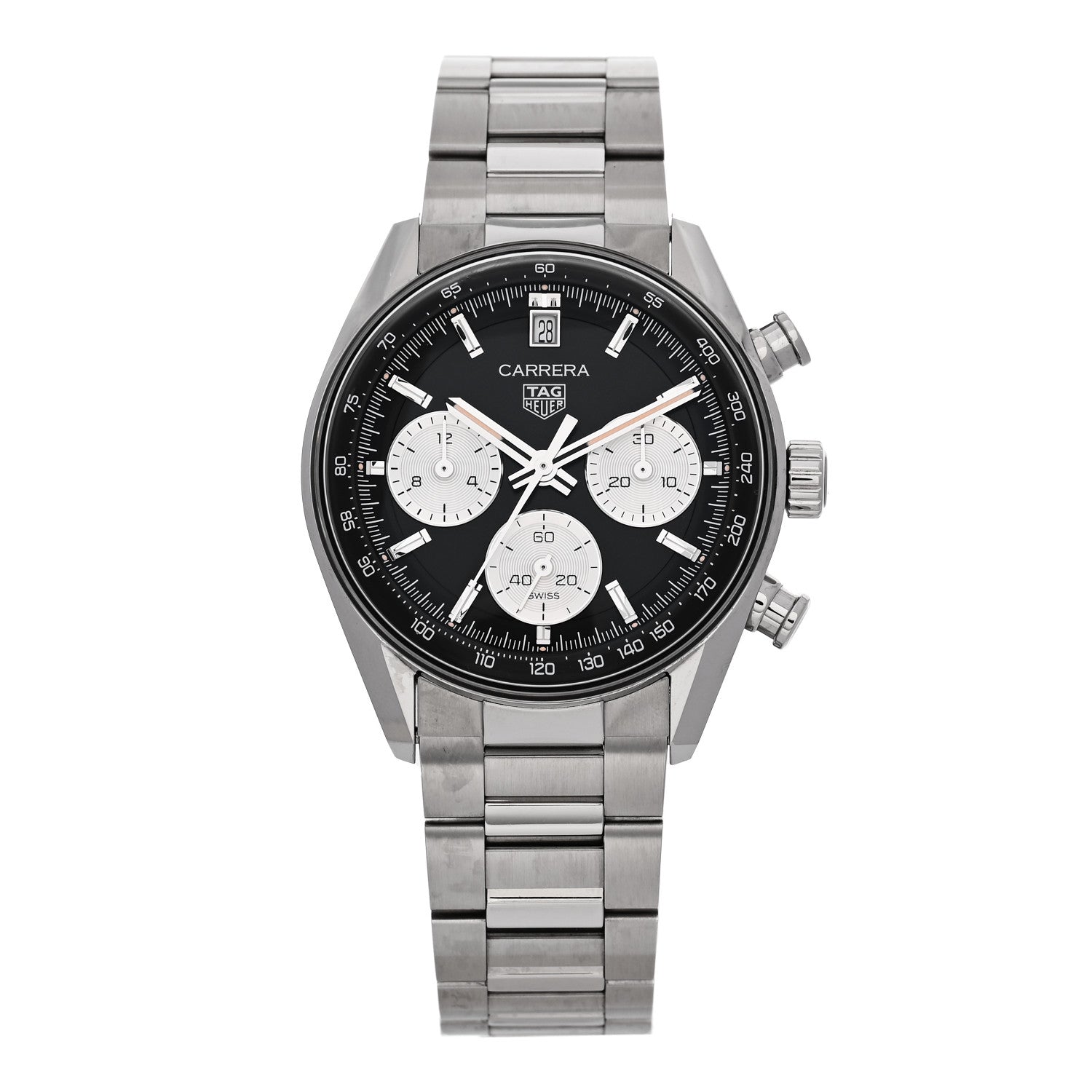 Tag Heuer Stainless Steel 39mm Carrera Glass Box Chronograph Automatic Watch Black 1 of 7