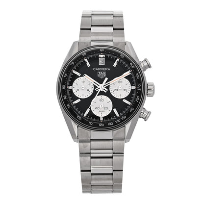 Tag Heuer Stainless Steel 39mm Carrera Glass Box Chronograph Automatic Watch Black 1 of 7