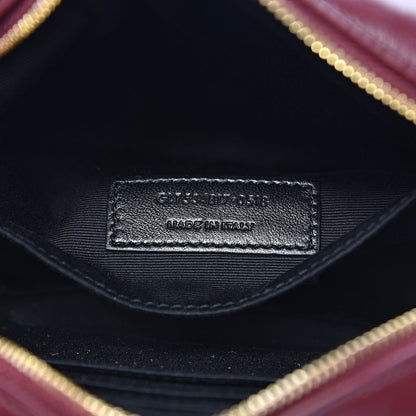 Saint Laurent Calfskin Matelasse Monogram Lou Belt Bag Dark Legion Red 7 of 10
