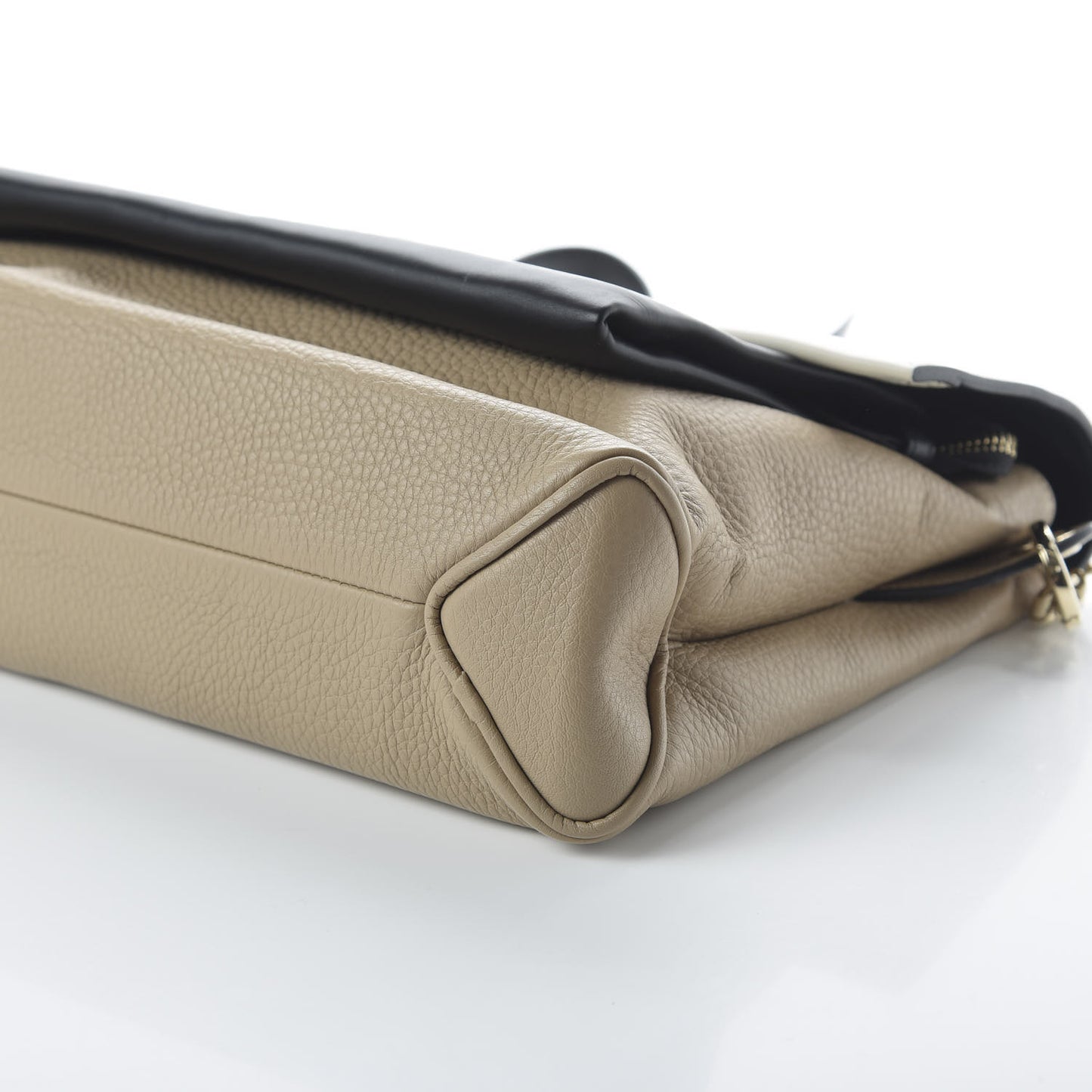 Calfskin Colorblock Khepira Shoulder Bag Beige Multicolor