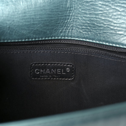 Chanel Calfskin Quilted Double Stitch Large Boy Flap Green 6 of 11