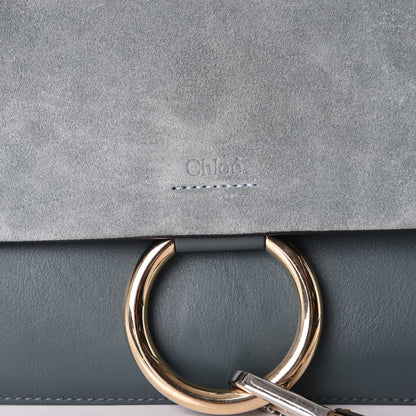 Chloe Suede Calfskin Small Faye Shoulder Bag Cloudy Blue 9 of 9