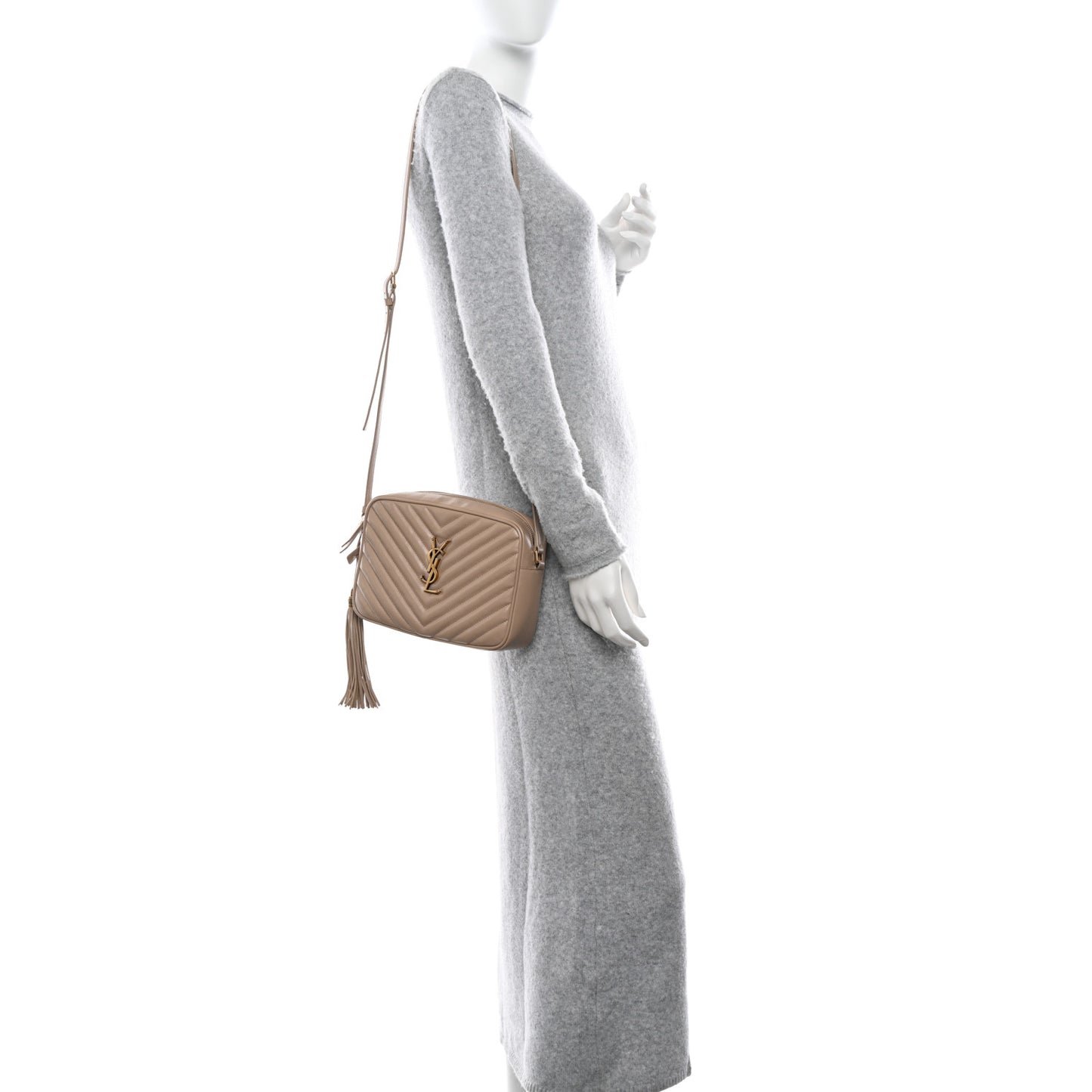 Calfskin Matelasse Monogram Lou Camera Bag Dark Beige