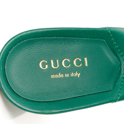 Gucci Nappa Matelasse GG Marmont 75mm Slide Sandals 35 Emerald 13 of 22