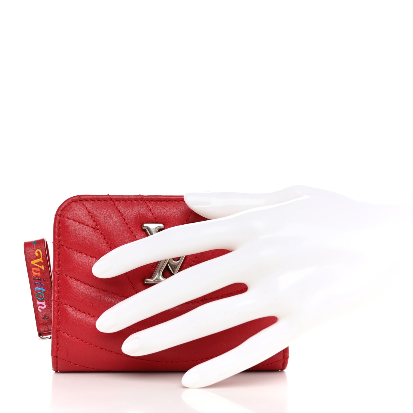 Calfskin New Wave Compact Zip Wallet Rouge