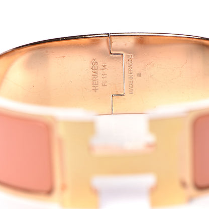 Hermes Enamel Wide Clic Clac H Bracelet GM Rose Saumon 4 of 6