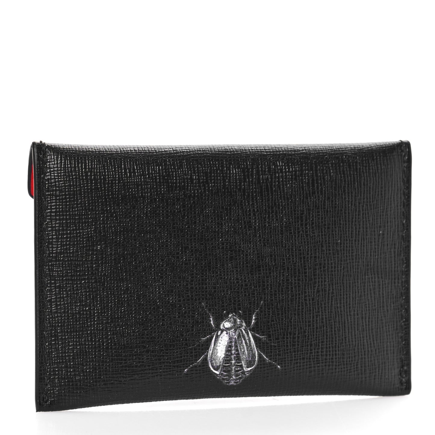 Calfskin Insect Envelope Card Holder Black Multicolor