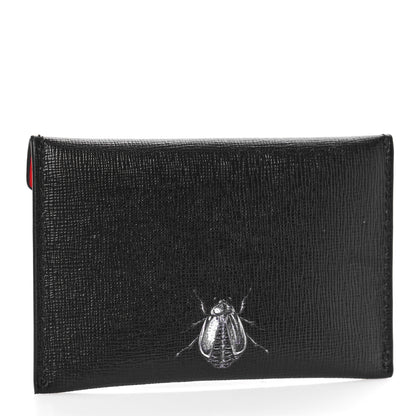 Alexander McQueen Calfskin Insect Envelope Card Holder Black Multicolor 3 of 9