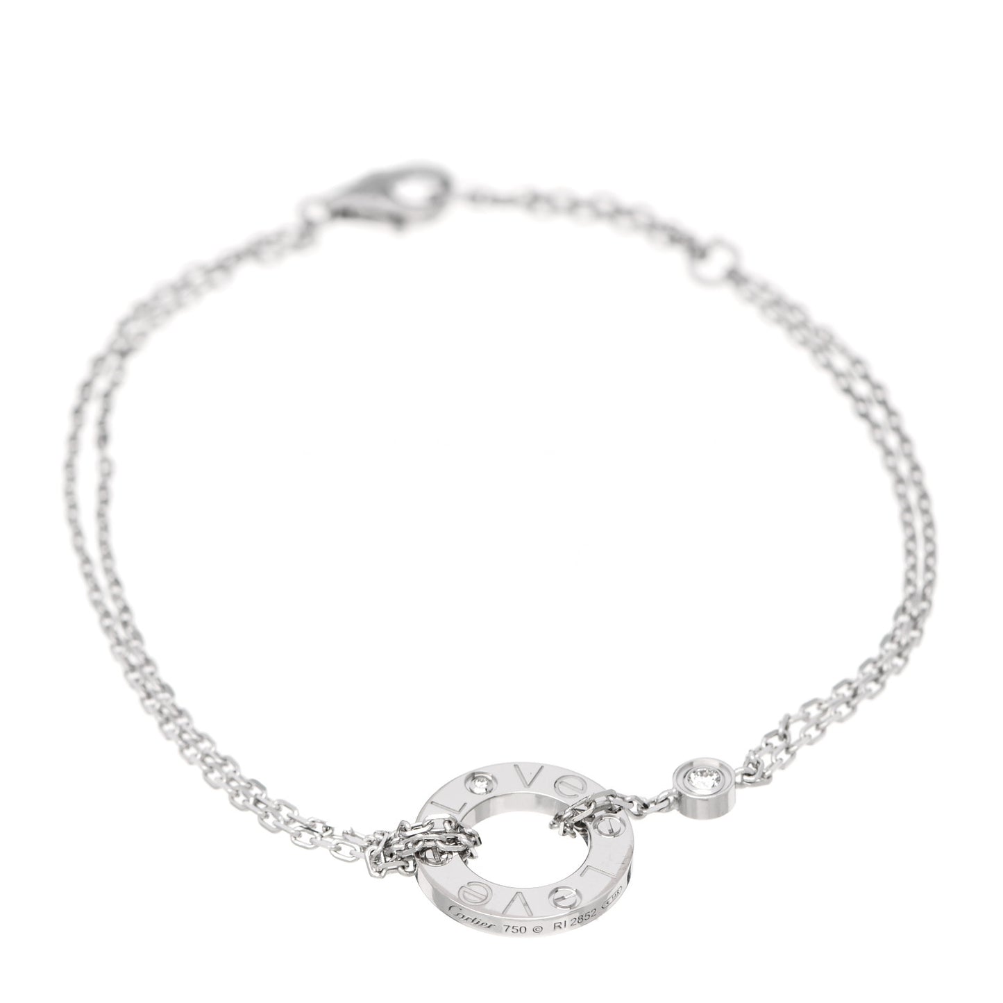 18K White Gold Diamond LOVE Bracelet