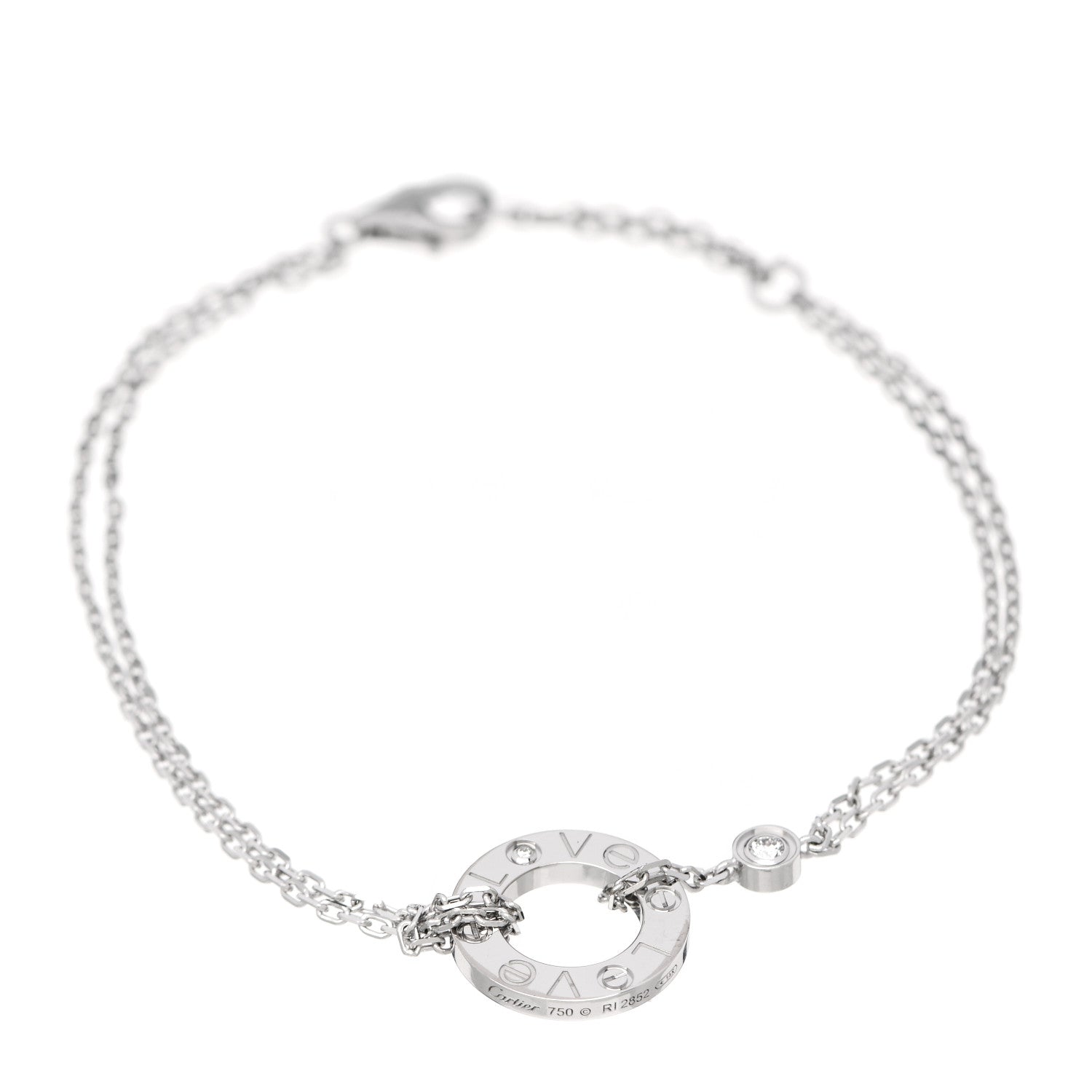 Cartier 18K White Gold Diamond LOVE Bracelet 1 of 5