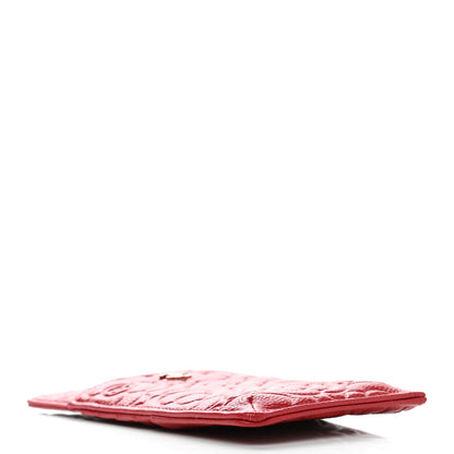 Chanel Caviar Camellia Embossed Classic Flat Wallet Pouch Red 4 of 8