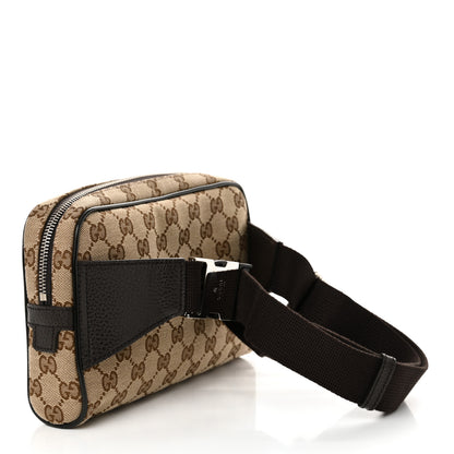 Gucci Monogram Dollar Calfskin Belt Bag Beige Ebony Testa di Moro Marrone Scuro 3 of 11