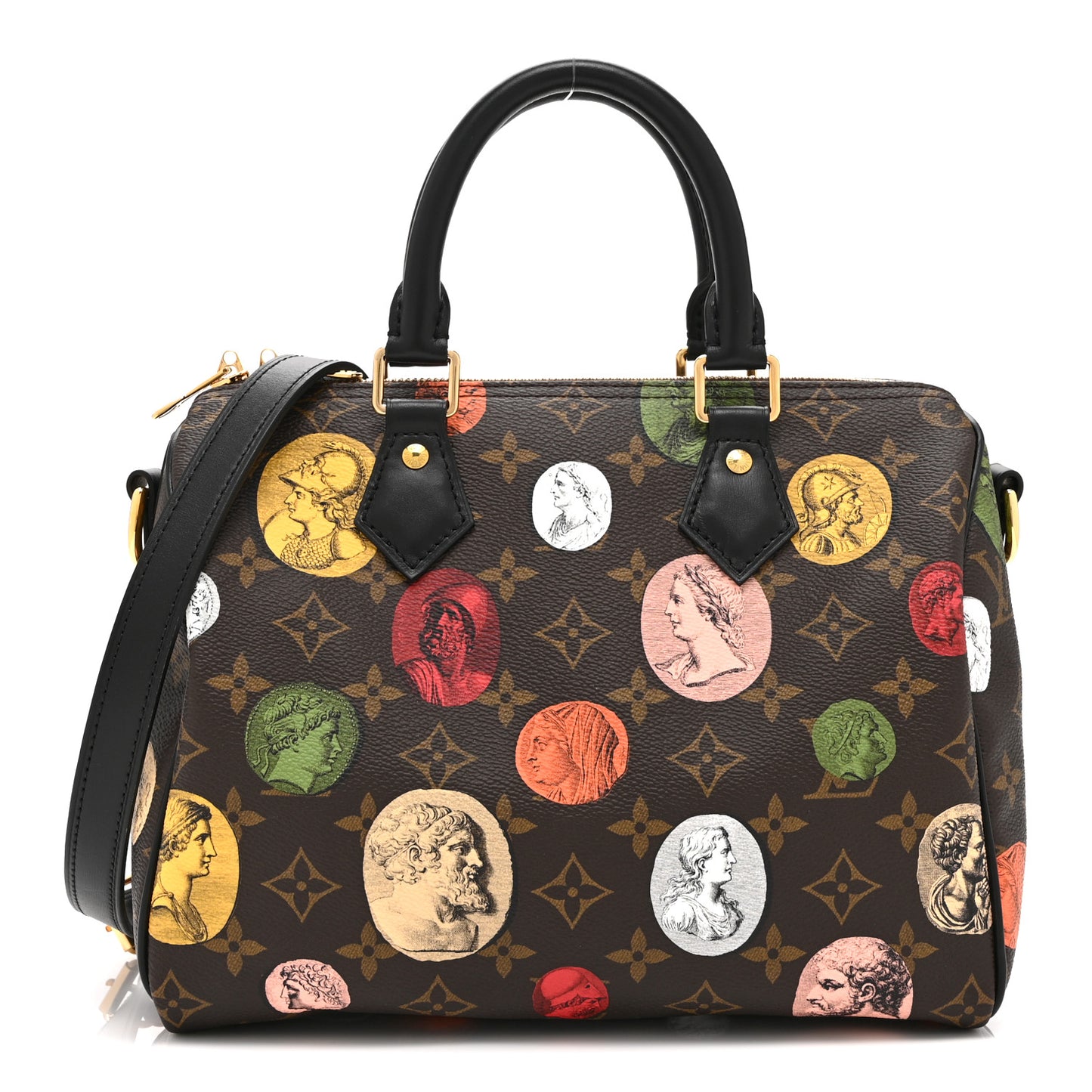 x FORNASETTI Monogram Cameo Speedy Bandouliere 25