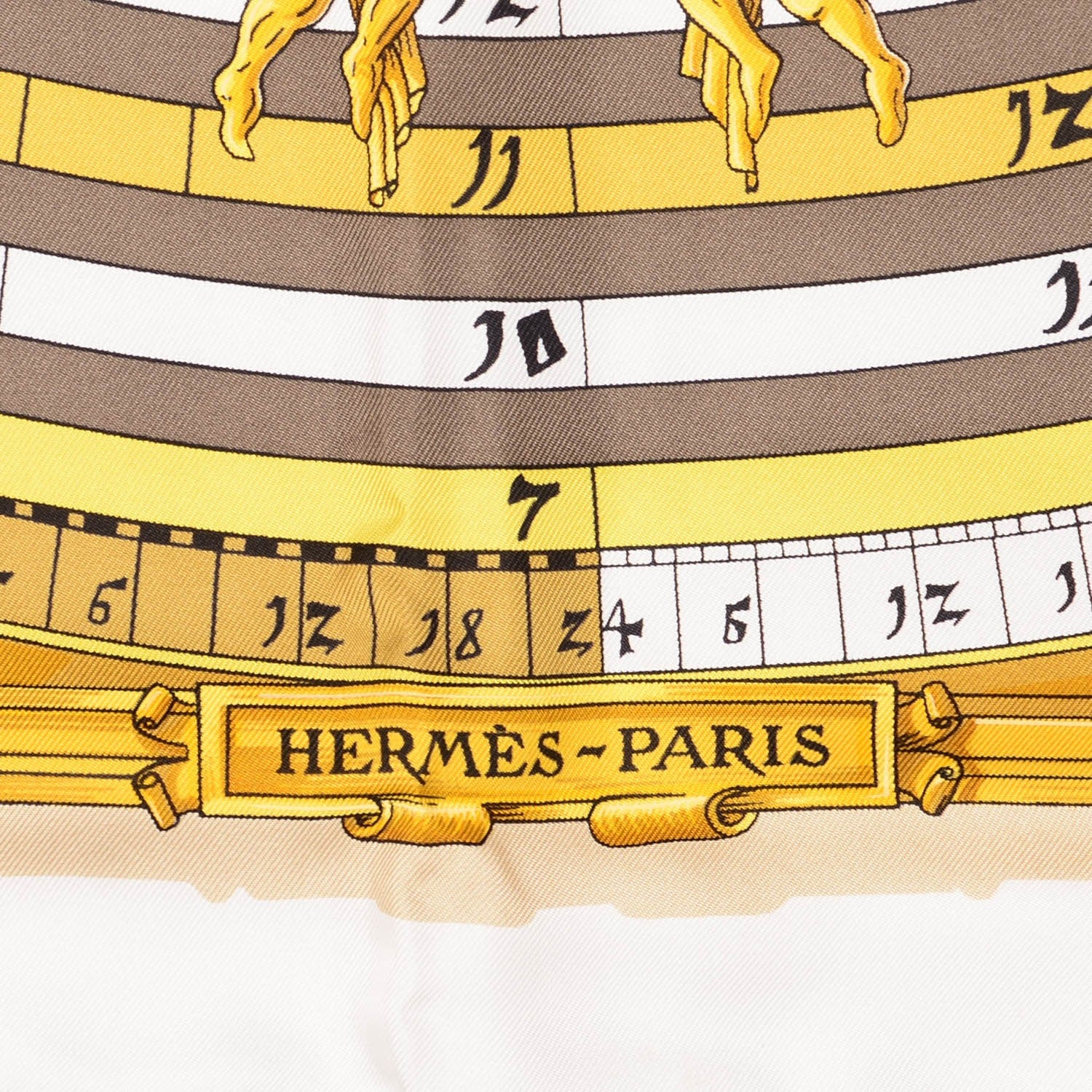 Hermes Silk Astrologie Scarf 90 Blanc Or Tilleul 3 of 4