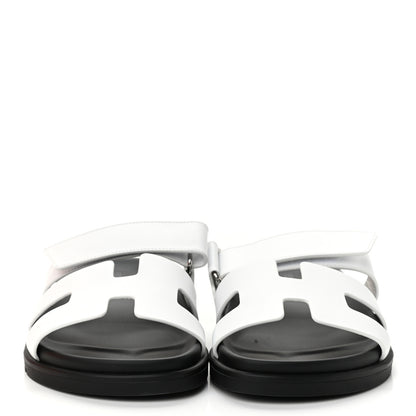 Hermes Calfskin Womens Chypre Sandals 39 White 2 of 9