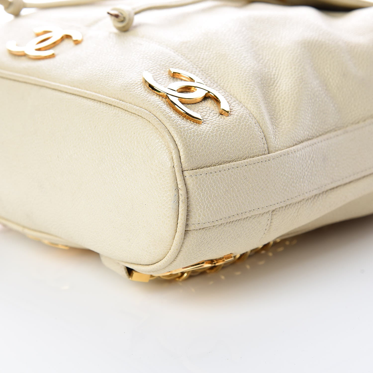 Chanel Caviar CC Backpack Off White 9 of 16