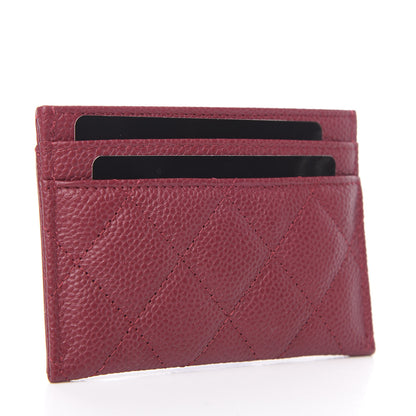 Chanel Caviar Quilted Filigree Card Holder Dark Red 3 of 8