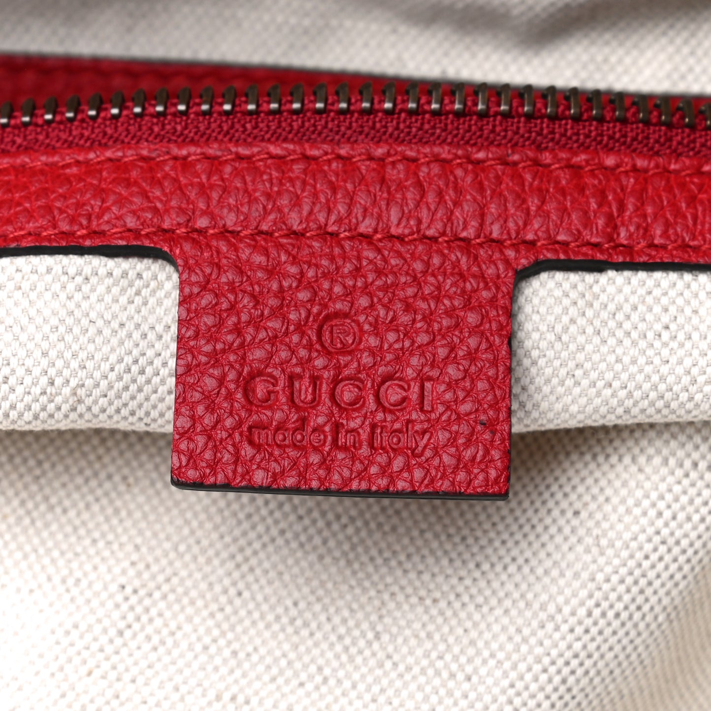 Grained Calfskin Logo Half Moon Hobo Red